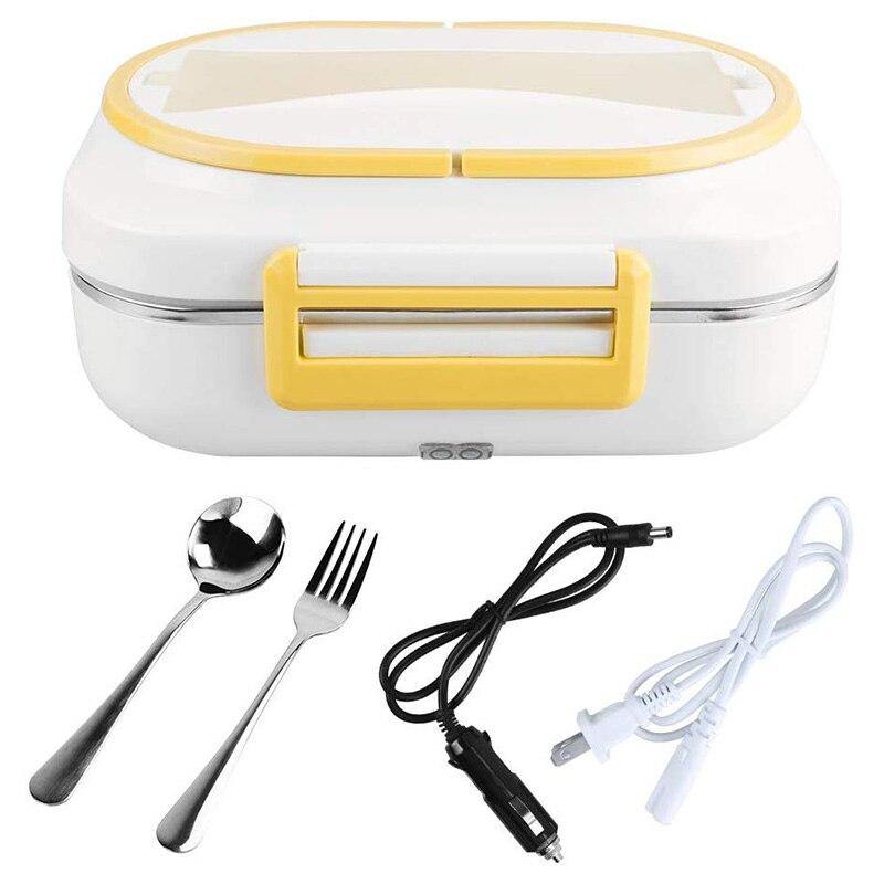 Three-compartment Heated Lunch Box Electric Heating Lunch Box Food Heater for Car Office - MRSLM