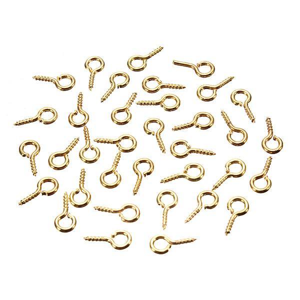 100pcs Mini Eye Pins Eyepins Hooks Eyelets Screw Threaded Peg 8x3.5mm - MRSLM