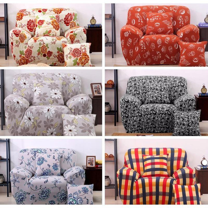 One Seater Textile Spandex Strench Flexible Printed Elastic Sofa Couch Cover Furniture Protector - MRSLM