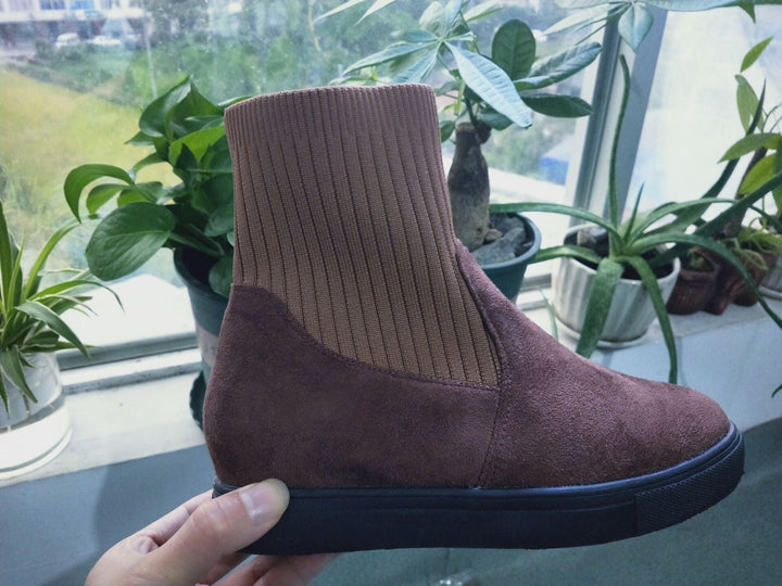 New style female student knitted wool tube Martin boots - MRSLM