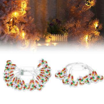 2M 3M Christmas Socks/Crutches Battery Powered LED Decorative Tree String Light for Festival Party - MRSLM