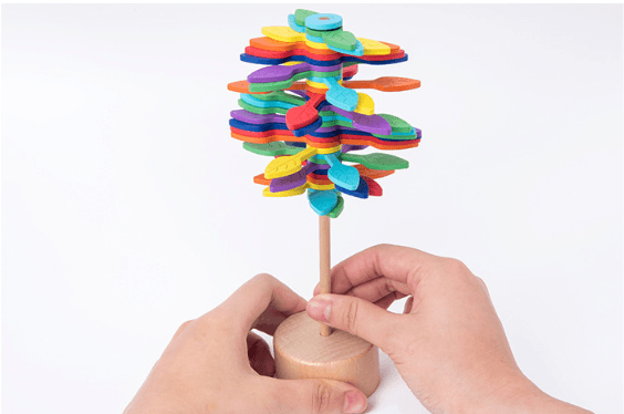 Solid Wooden Rotating Lollipop Fischer Series Creative Ornaments Decompression Toys Decompression Artifact Gyro - MRSLM