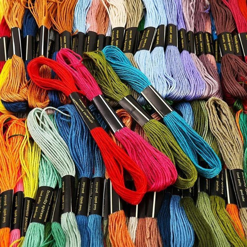 24/36/50/100/200PCS Cross Stitch Embroidery Thread 8m DIY Cotton Thread - MRSLM