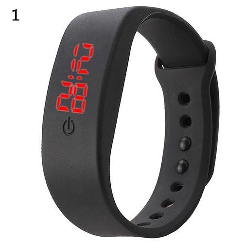 Women Men Silicone Band Strap Digital LED Display Bracelet Wrist Sports Watch - MRSLM