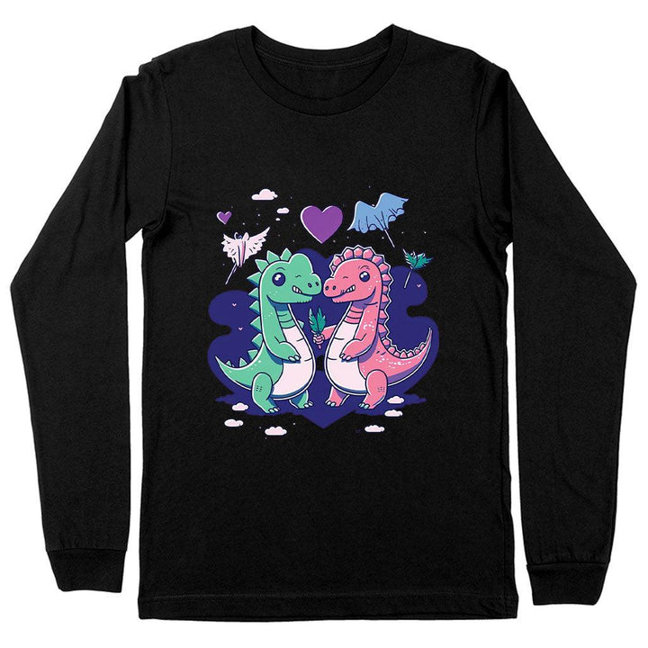 Dinosaur Graphic Long Sleeve T-Shirt - Cartoon T-Shirt - Themed Long Sleeve Tee - MRSLM