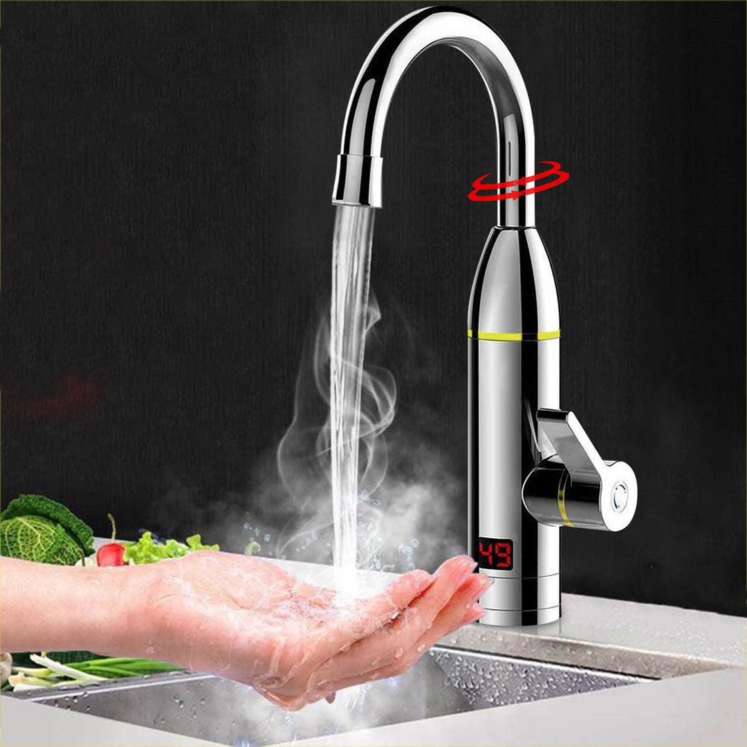 220V 3kW Instant Electric Hot Faucet Fast Water Heater Bathroom Kitchen Tap LED Display - MRSLM