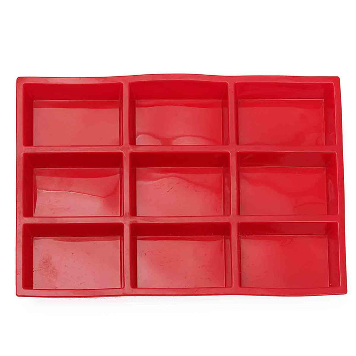 9 Cavity Rectangle Silicone Bread Cupcake Mould DIY Chocolate Soap Bakeware Tray - MRSLM