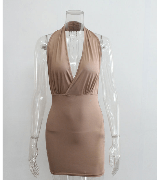 Sexy hanging neck hanging dress - MRSLM