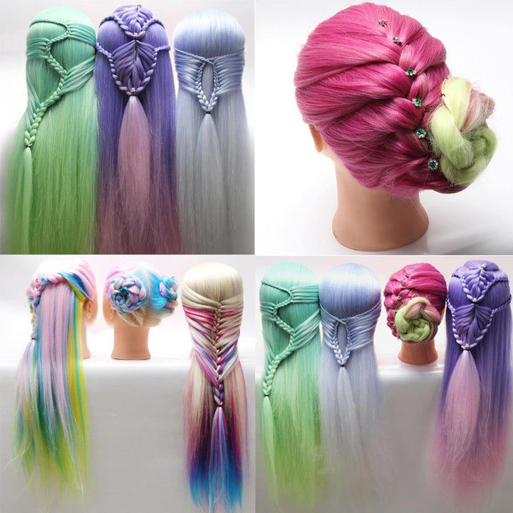 27'' Colorful Mannequin Head Hair Hairdressing Practice Training Salon + Clamp - MRSLM