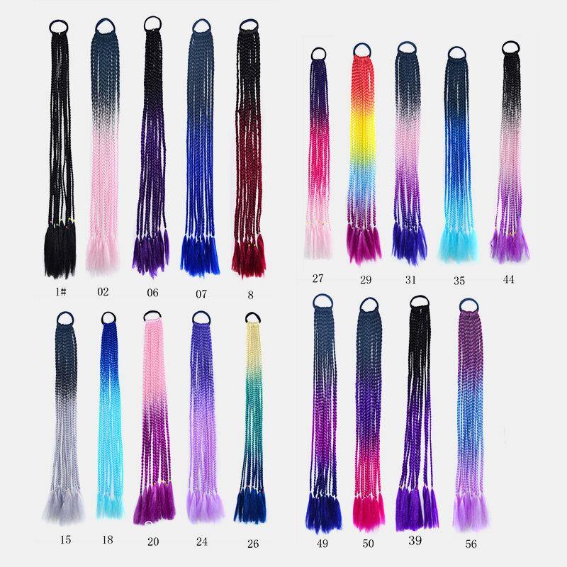 Halloween Colored Dirty Braids High Temperature Fiber Crochet Small Hair Braids Ponytail Hair Extensions - MRSLM