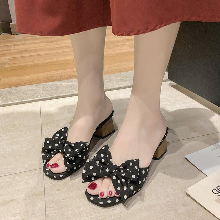 Bow-tie polka dot slippers - MRSLM