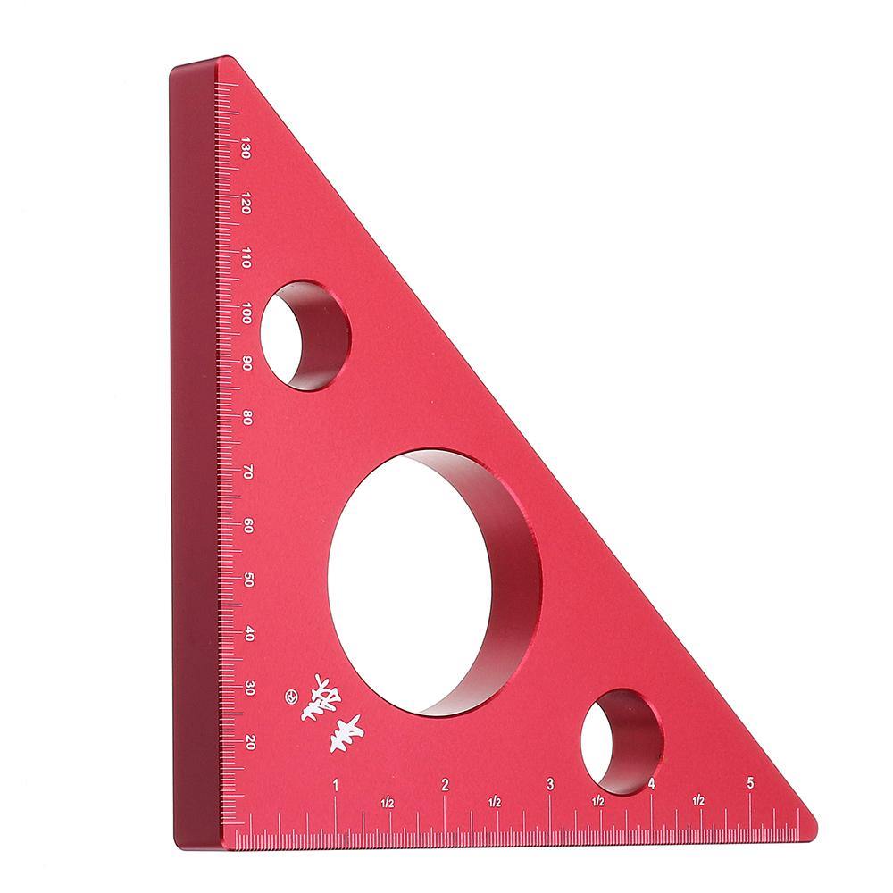 Drillpro 90 Degrees Aluminum Alloy Height Ruler Metric Inch Woodworking Triangular Ruler - MRSLM