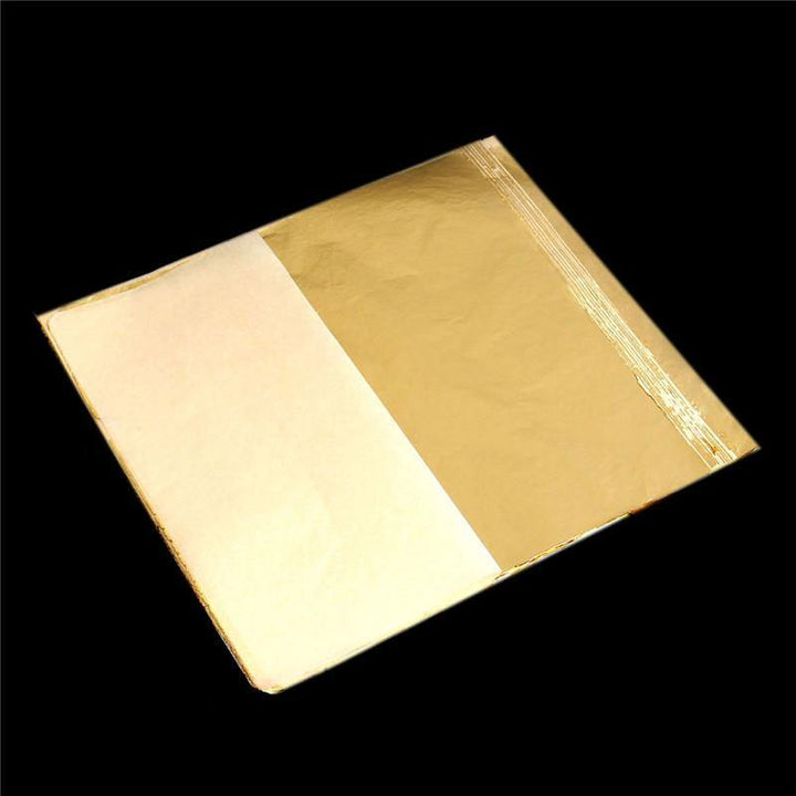 100Pcs Imitation Gold Foil Sheets Copper Leaf Sheets Transfer Leaf Sheets Gold Leaf Booklet 16cm×16c - MRSLM