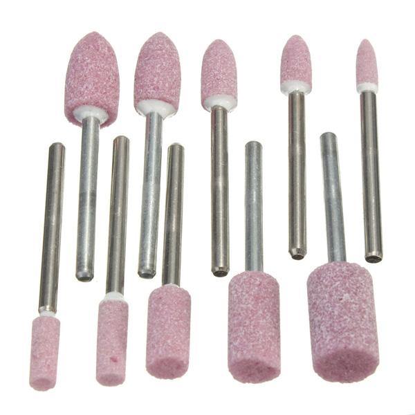 10pcs AbrasivE-mounted Stone Rotary Tool 1/8 Shank For Dremel - MRSLM