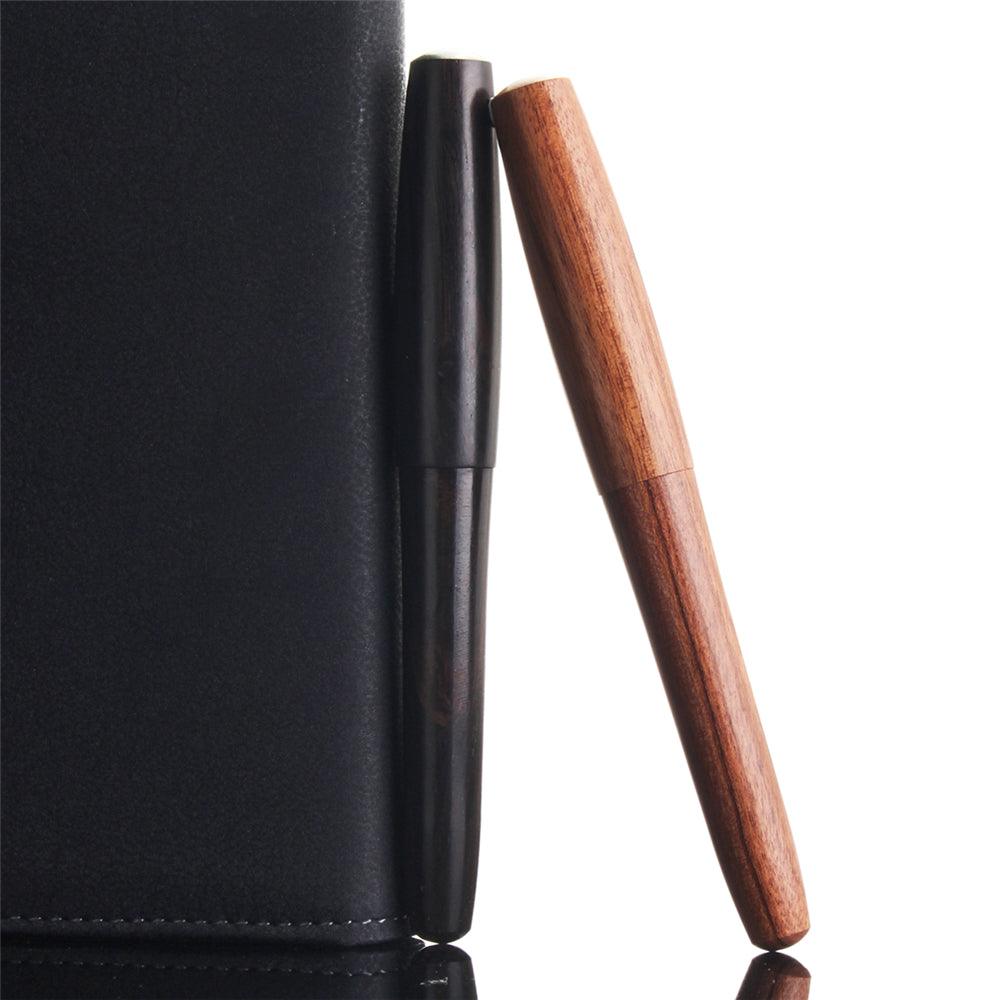 Handmade Fountain Pen Solid Wood Pen 0.38 African Rosewood Sandalwood Extra Fine Pointed Portable Wooden Pole Short Pen For Adult Student - MRSLM