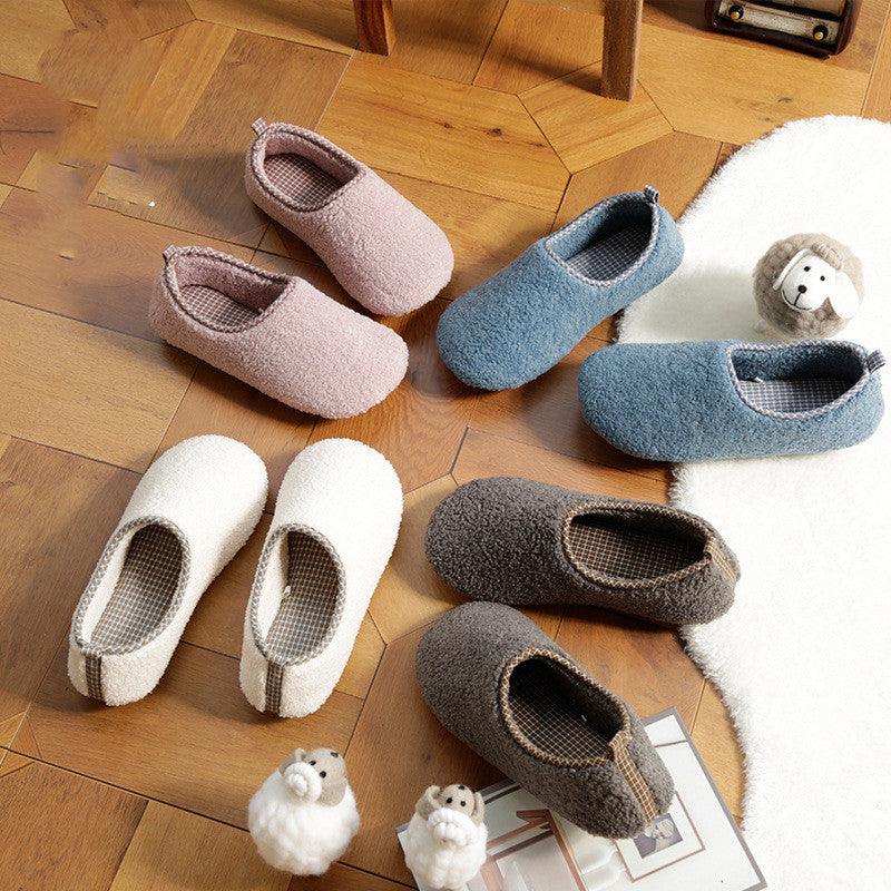 Men And Women Couple Bag With Thick Plush Cotton Slippers - MRSLM