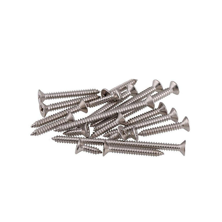 Suleve M2.6SP1 100Pcs M2.6 304 Stainless Steel Cross Flat Head Self Tapping Screw Wood Screws Speaker Screws Optional Length - MRSLM