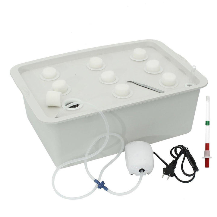 220V Hydroponic Grow Box 9 Holes DWC Indoor Aerobic Soilless Cultivation System Kit Water Planting - MRSLM