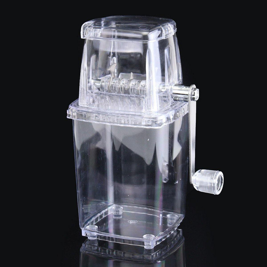 Portable Manual Ice Shaver Block Shaving Machine Crusher Snow Ice Cone Maker Transparent - MRSLM