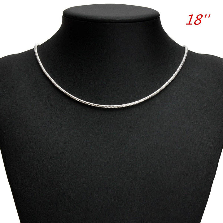 925 Silver Plated 3MM Simple Snake Unisex DIY Necklace Chain - MRSLM