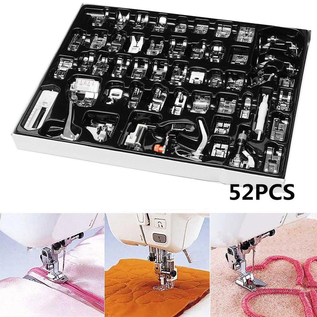 52Pcs Sewing Machine Snap Presser Foot Set Multifunctional Kit For Singer - MRSLM