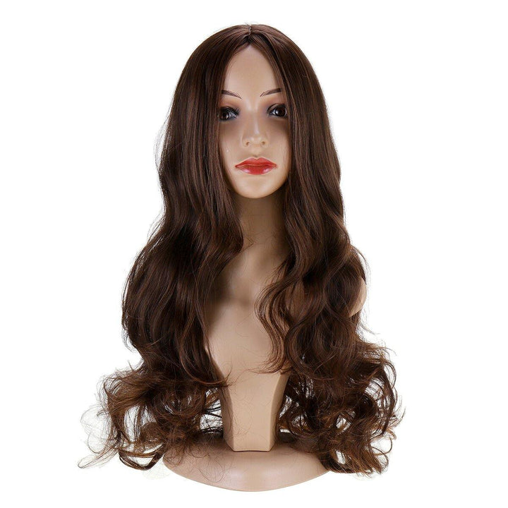 Women Wig Full Wavy Hair Extensions Heat Resistant Synthetic Grey - MRSLM