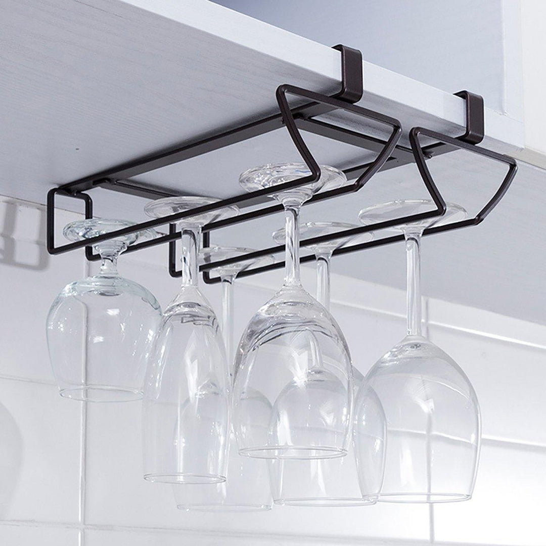 12 Hooks Cup Holder Hang Kitchen Cabinet Under Shelf Storage Rack Organizer Hook - MRSLM