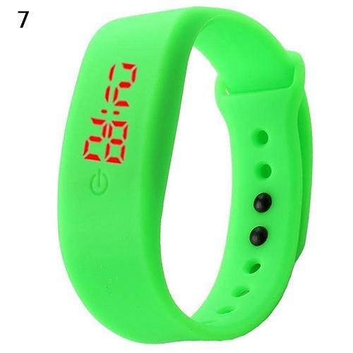 Women Men Silicone Band Strap Digital LED Display Bracelet Wrist Sports Watch - MRSLM