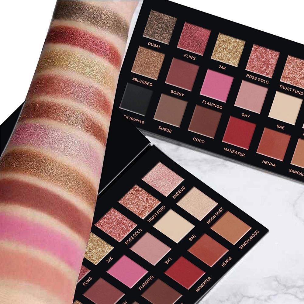 18 Colors Eye Shadow Palette Pink Series Eyeshadow Power Palette Women Eye Makeup Cosmetic - MRSLM