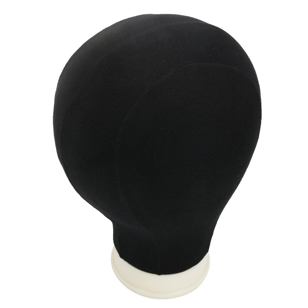 20-25'' Canvas Block Head Set with Mount Hole Plate Mannequin Model Cap Wigs Jewelry Display Stand - MRSLM