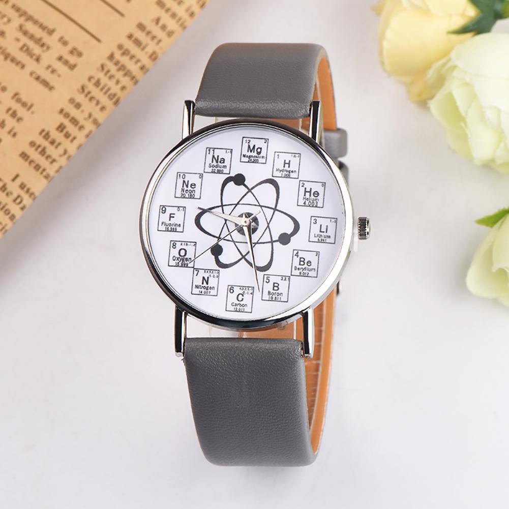 Fashion Student Chemical Element Markers Molecule Dial Quartz Analog Wrist Watch - MRSLM