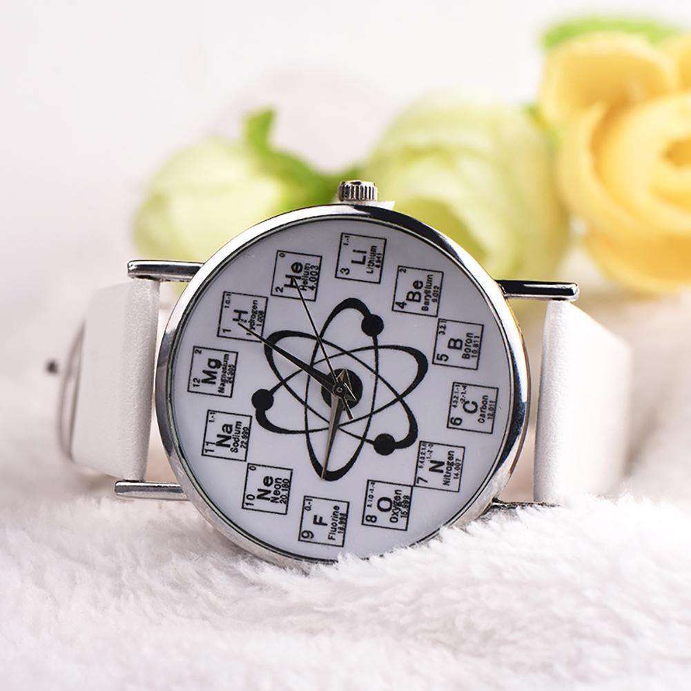 Fashion Student Chemical Element Markers Molecule Dial Quartz Analog Wrist Watch - MRSLM