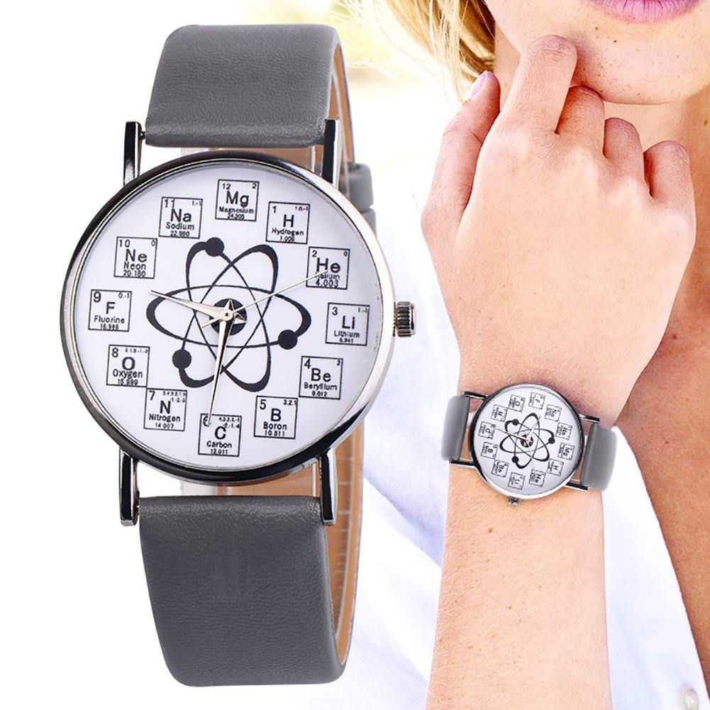 Fashion Student Chemical Element Markers Molecule Dial Quartz Analog Wrist Watch - MRSLM