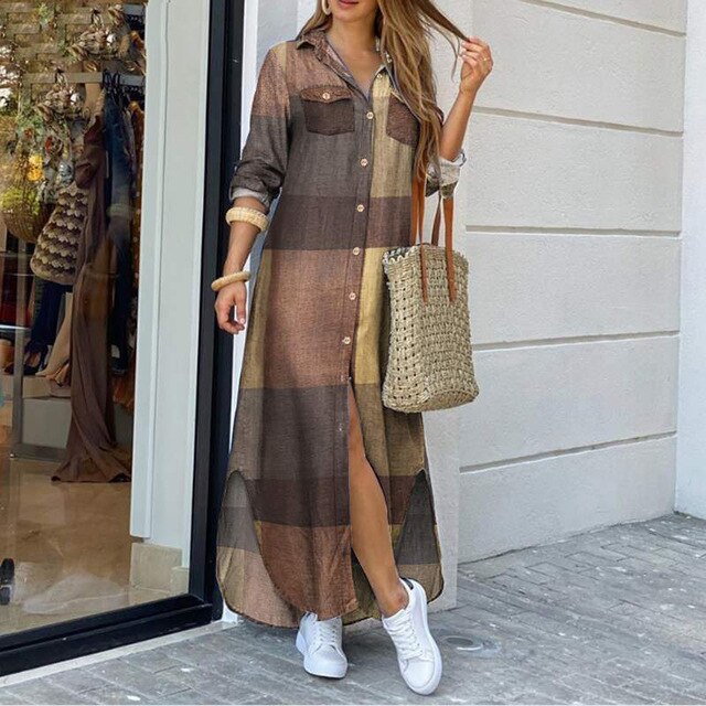 Women's Summer Maxi Shirt Dress