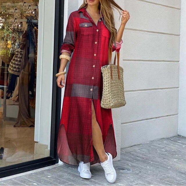 Women's Summer Maxi Shirt Dress