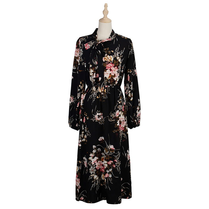 Women's Puff Sleeved Floral Printed Dress