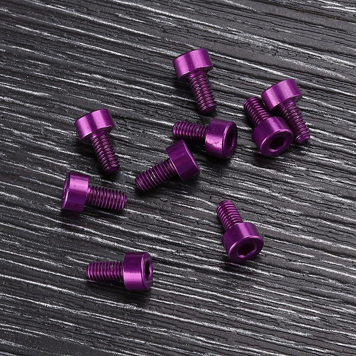 Suleve™ M3AH10 10Pcs M3×6mm Hex Socket Screw M3 Cap Head Bolt 7075 Aluminum Alloy Multicolor - MRSLM