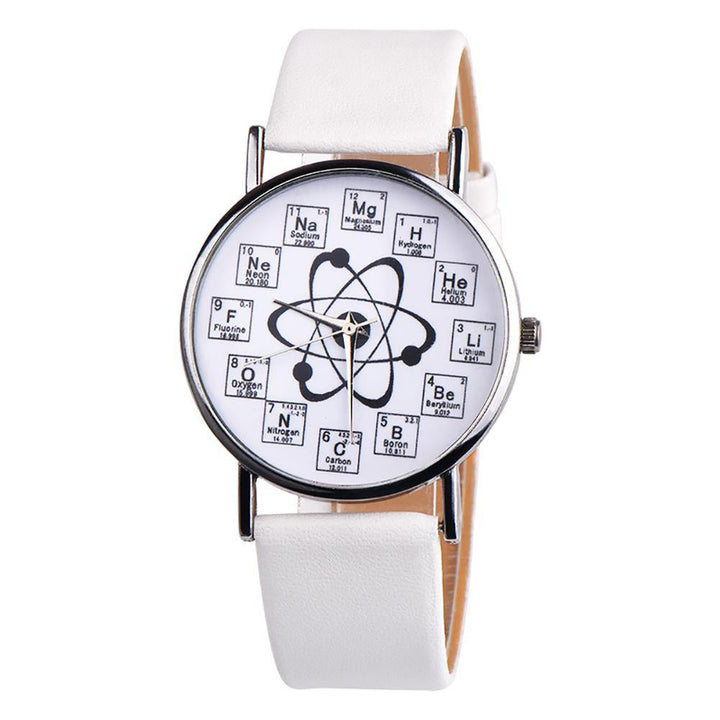 Fashion Student Chemical Element Markers Molecule Dial Quartz Analog Wrist Watch - MRSLM