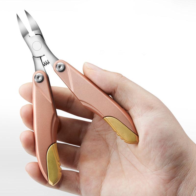 Anself Nail Clippers 3 in 1 Professional Portable Stainless Steel Fold Nail Toenail Nippers for Thick and Ingrown Toenails - MRSLM