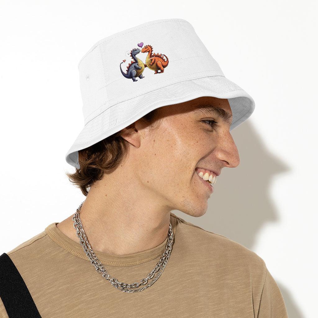 Love Couple Bucket Hat - Dinosaur Print Hat - Printed Bucket Hat - MRSLM