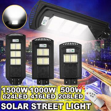 500-2500W 208-624 LED Solar Street Light PIR Motion Sensor Wall Lamp with Remote - MRSLM