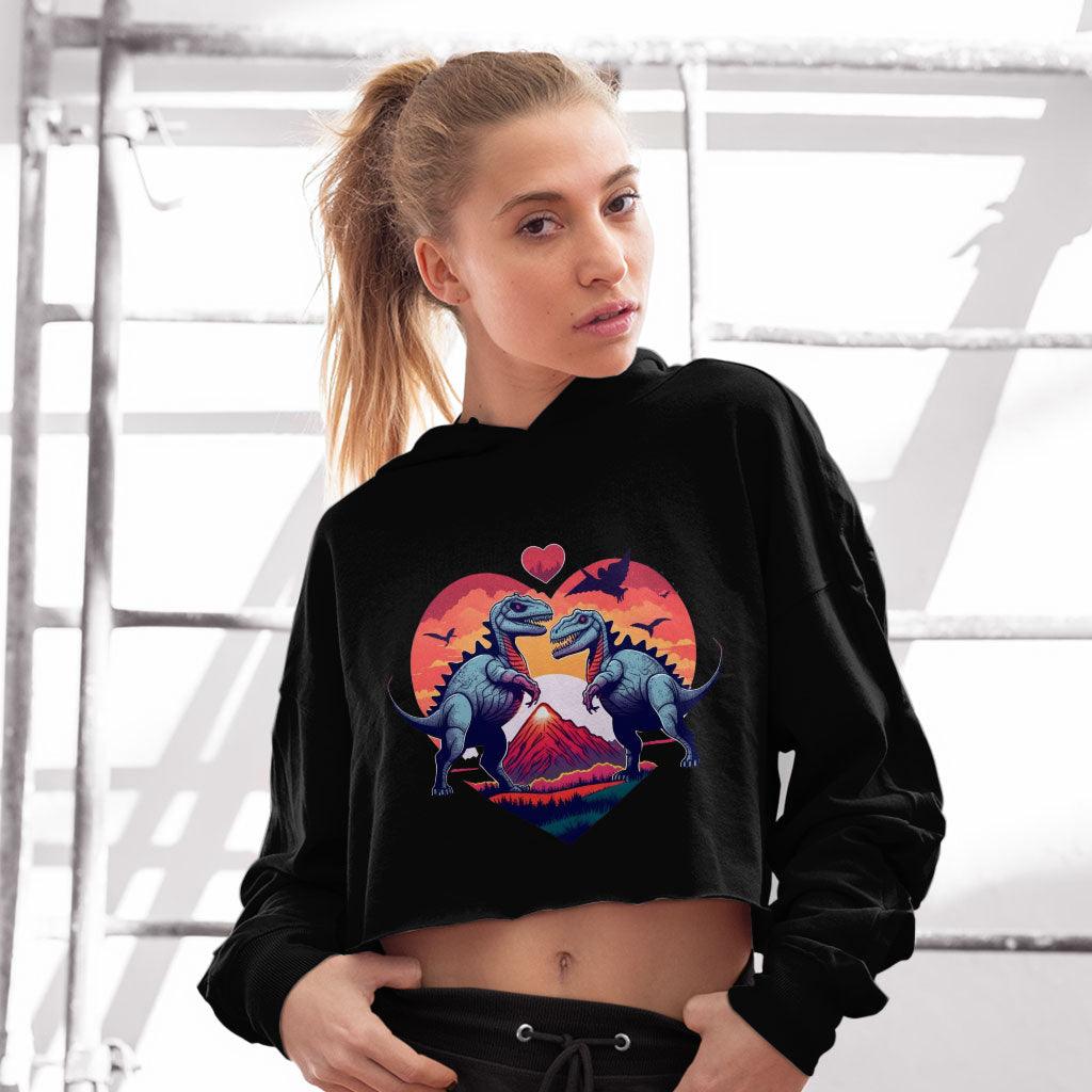 Fantastic Women's Cropped Hoodie - Animal Cartoon Cropped Hoodie - Colorful Hooded Sweatshirt - MRSLM