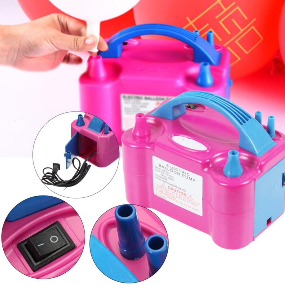 600W High Power Portable Electric Balloon Pump Two Nozzles Inflator Air Blower (EU Plug) - MRSLM