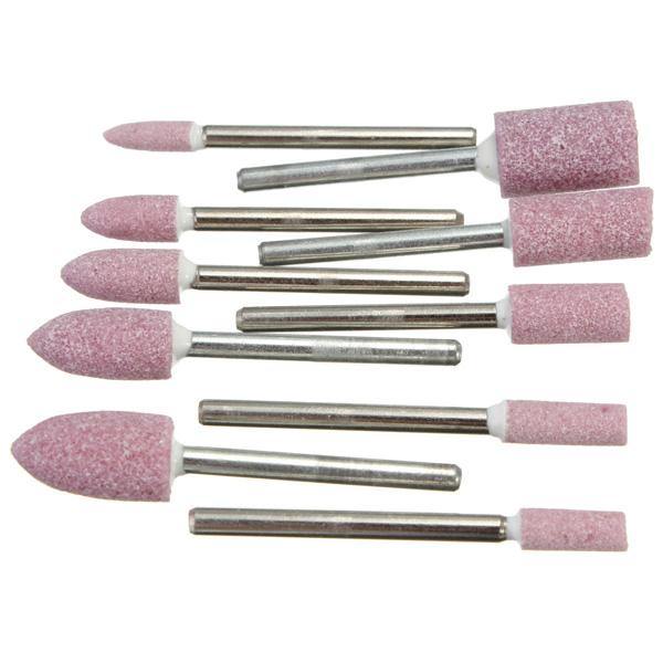 10pcs AbrasivE-mounted Stone Rotary Tool 1/8 Shank For Dremel - MRSLM