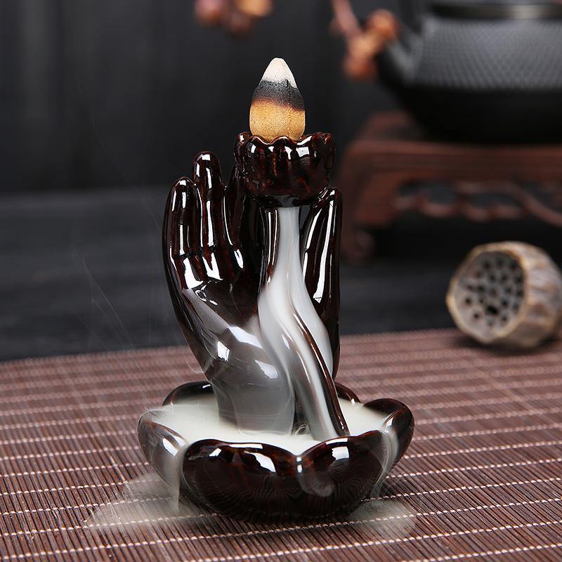 Incense Burner Smoke Backflow Ceramic Glaze Censer Cone Holder - MRSLM