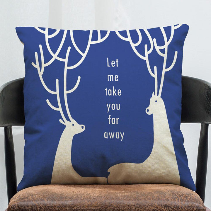 45 x 45cm Super Soft Plush Modern minimalist Style Deer Nordic Cotton Pillowcase For Home Sofa Decration - MRSLM