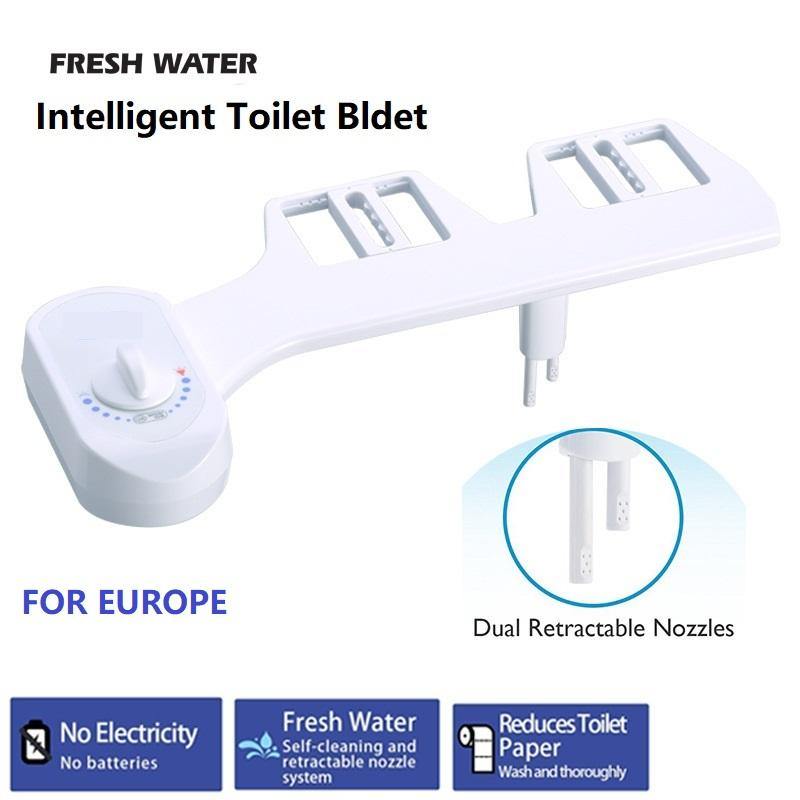 Dual Nozzle Portable Bidet Toilet Seat Attachment Non-Electric Mechanical Fresh Cleaning Device - MRSLM