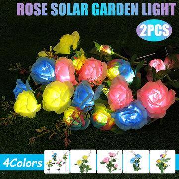 1PC/2PCS LED Solar Lawn Light Simulation Flower Lamp Discoloration Ball-flower Outdoor Yard Lighting - MRSLM