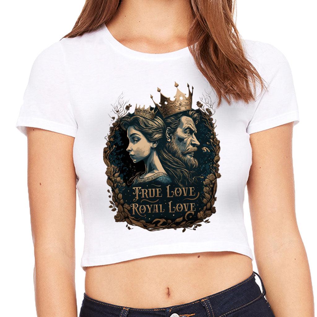 Royal Love Women's Cropped T-Shirt - Printed Crop Top - Colorful Cropped Tee - MRSLM