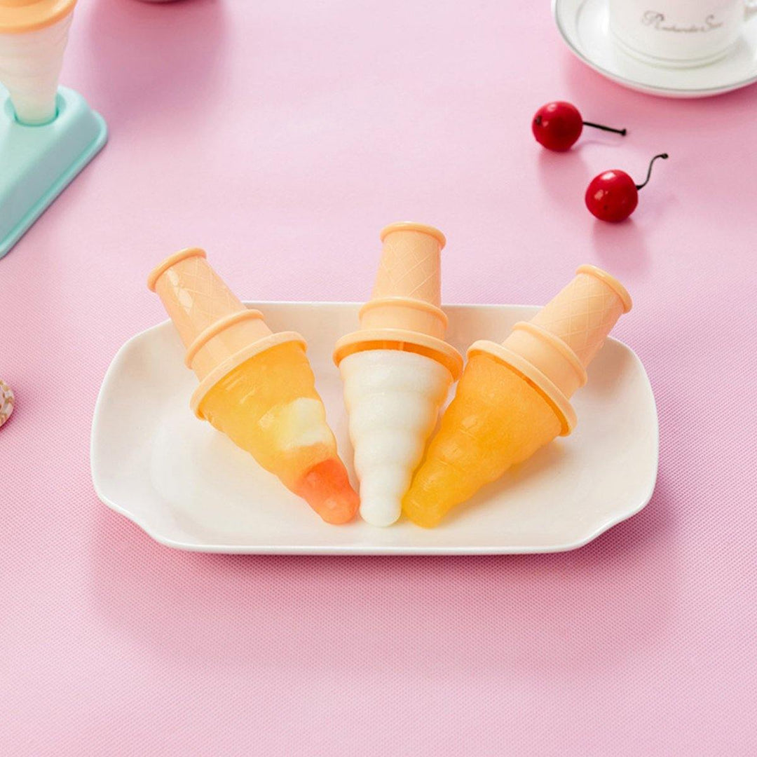 4-Cavity Frozen Ice Cream Pop Mold Popsicle Stick Juice Maker Lolly Mould Tray Kitchen DIY - MRSLM